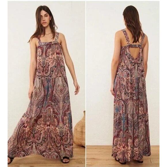 BA&SH Sz 3 L Large 8 Baraka Rose Paisley Maxi Dress - Picture 1 of 12